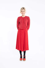 Load image into Gallery viewer, Red glitter spots skirt uk 10-12
