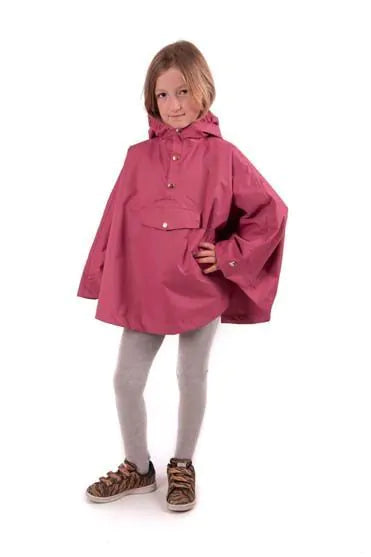 Pink waterproof poncho 4-6y (104-116cm)