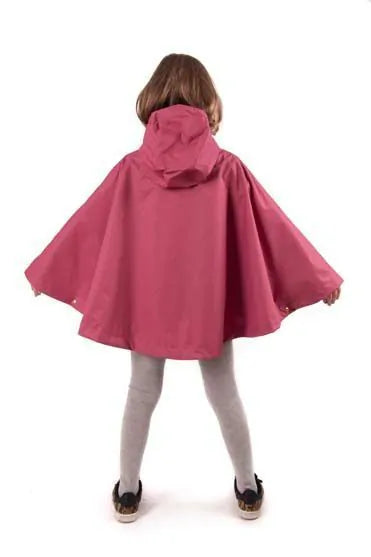 Pink waterproof poncho 4-6y (104-116cm)