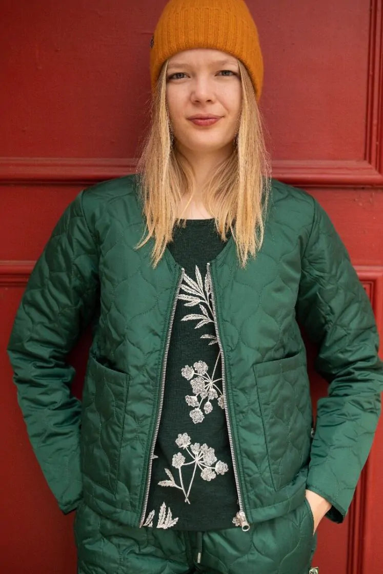 Green quilted jacket uk 10