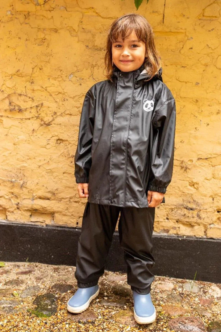 Black panda raincoat  2y (92cm)