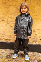 Load image into Gallery viewer, Black panda raincoat  2y (92cm)
