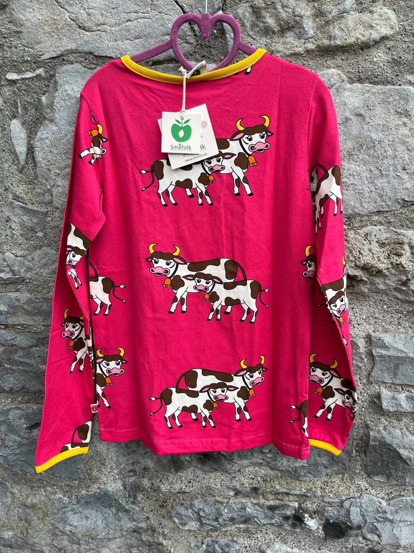 Pink cows top  9-10y (134-140cm)