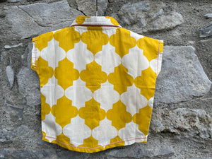Mustard pattern oversize shirt  12m (80cm)