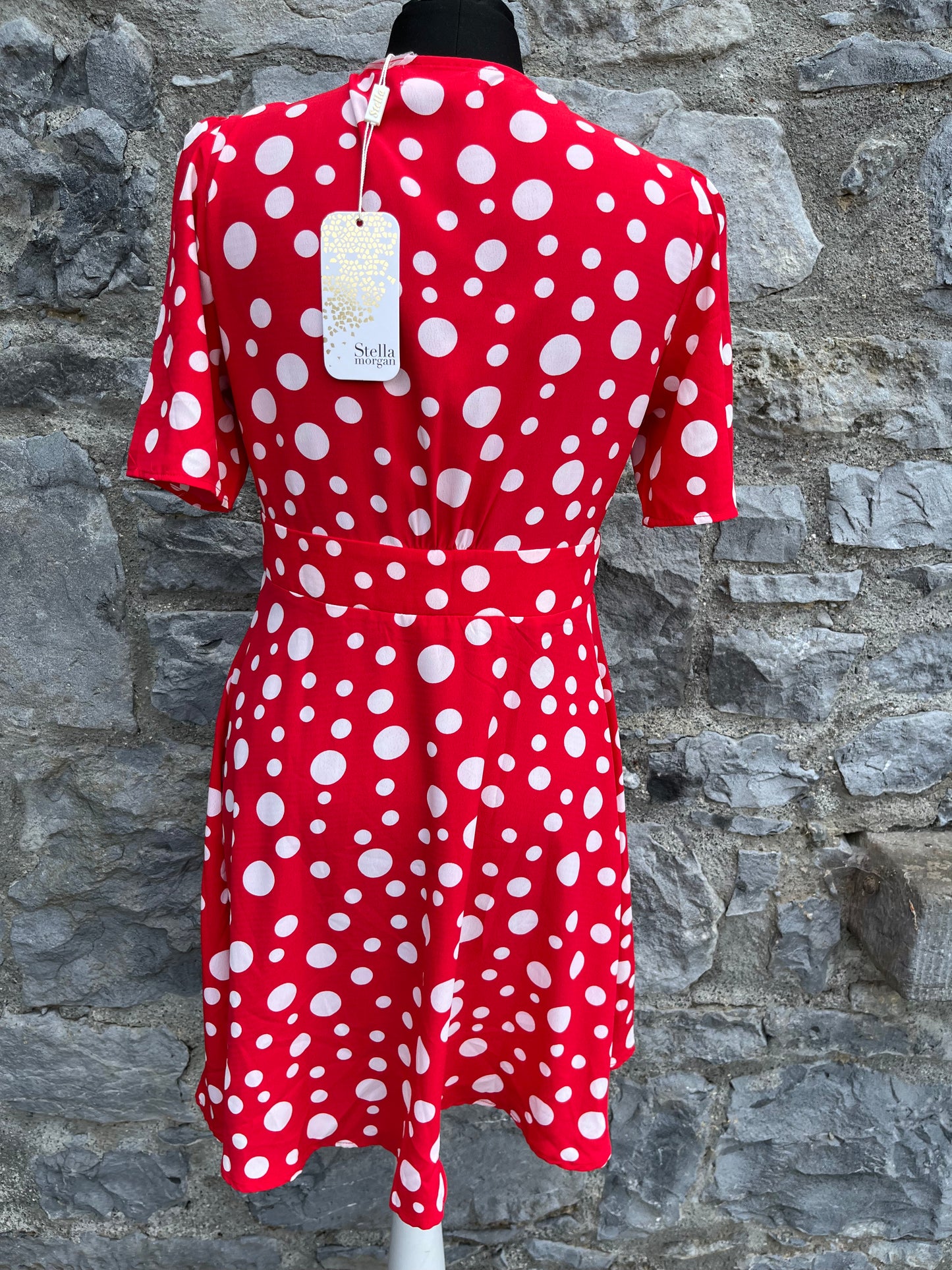 Spotty red dress uk 8