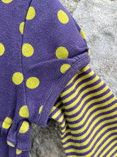 Load image into Gallery viewer, MB Purple polka dots&amp;stripes dress  5-6y (110-116cm)
