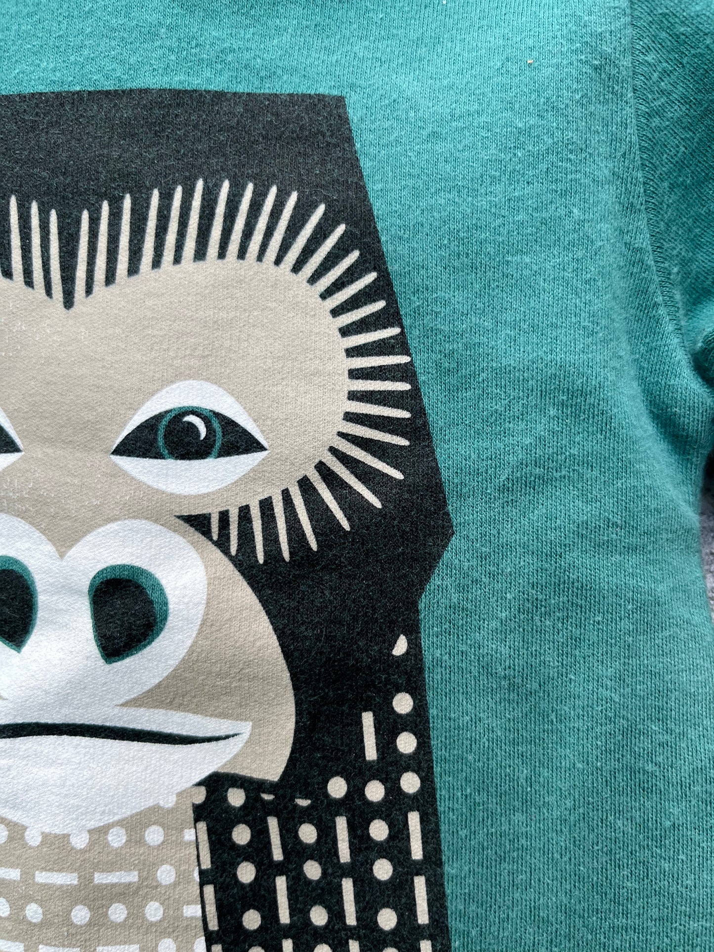 Monkey teal vest   3-6m (62-68cm)