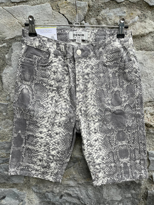 Snake skin denim shorts uk 8