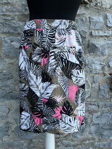 Palm leaves linen skirt uk 8-10