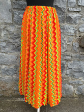 Load image into Gallery viewer, 80s orange chevron skirt uk 10-14
