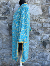 Load image into Gallery viewer, Embroidered blue caftan uk 6-8
