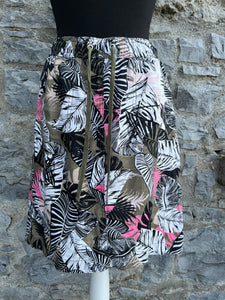 Palm leaves linen skirt uk 8-10