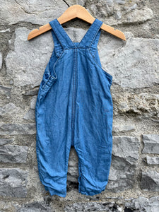 Denim dungarees with a tractor   9-12m (74-80cm)