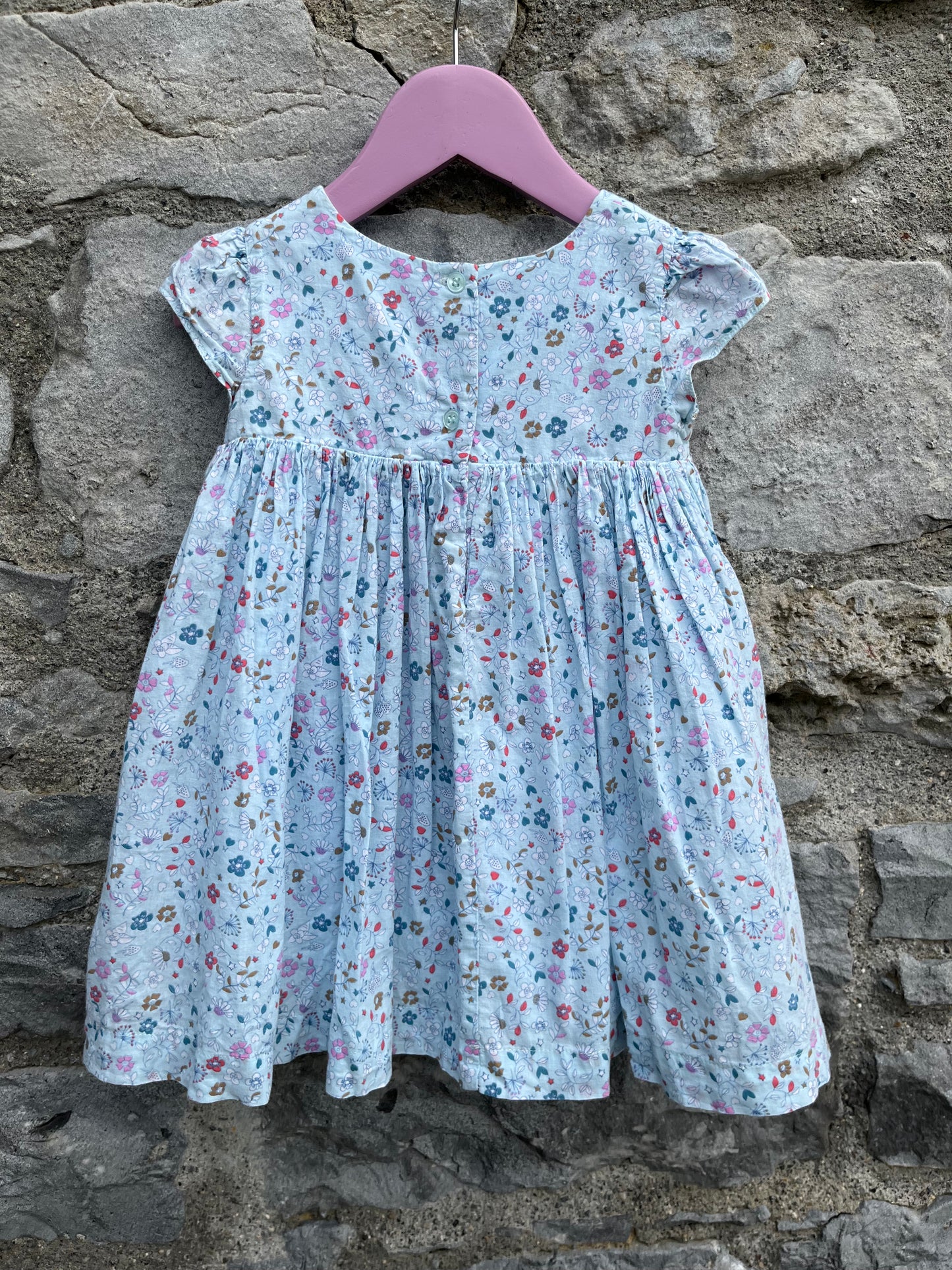 Blue floral dress  12-18m (80-86cm)