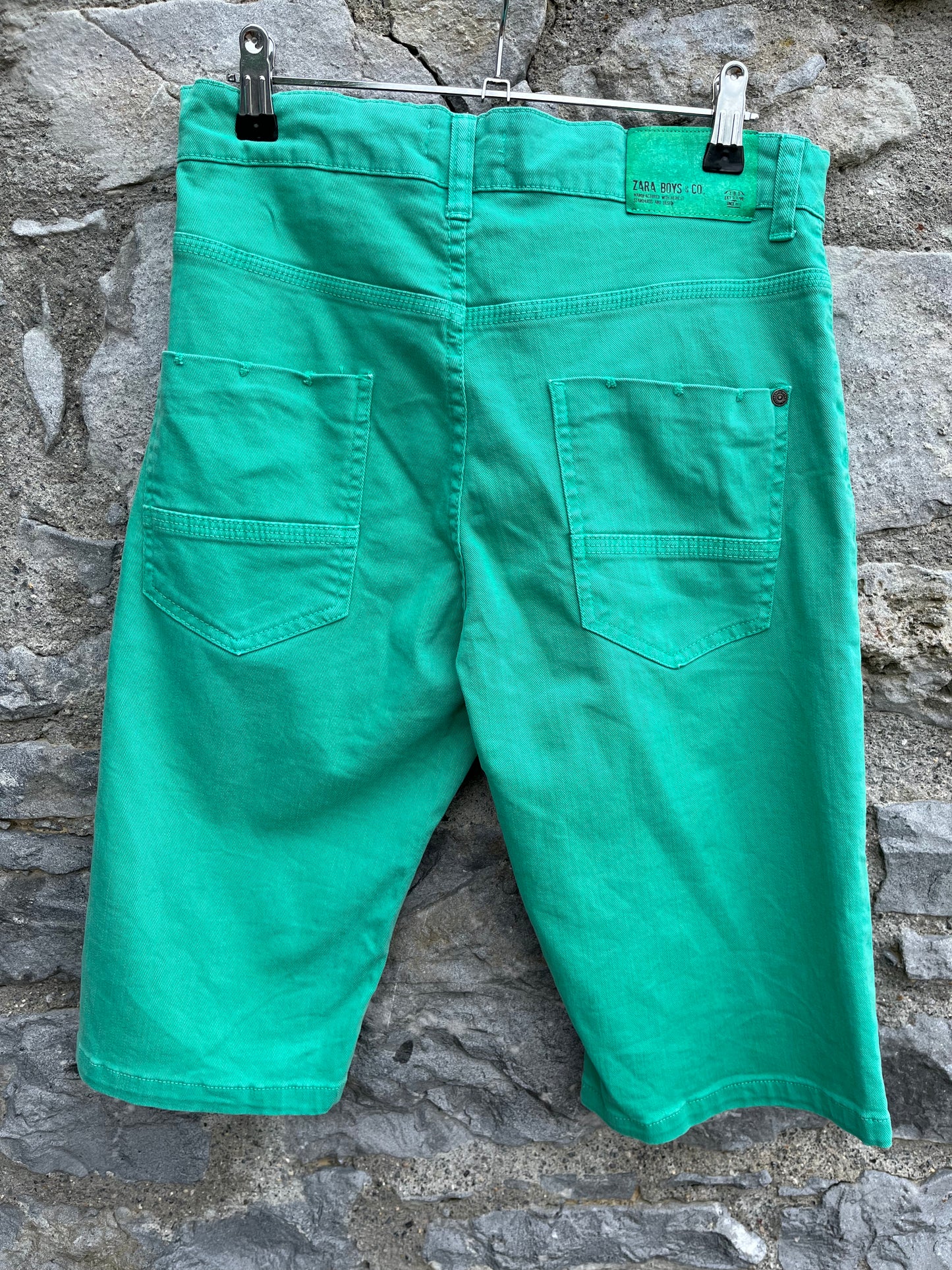 Green denim shorts  13-14y (158-164cm)