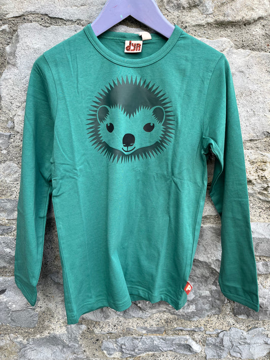 Hedgehog green top  7-8y (122-128cm)