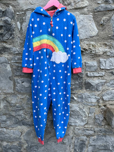 Blue spotty rainbow onesie  7y (122cm)