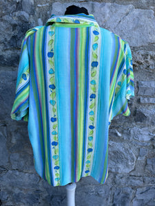 90s blue&green panels shirt uk 14-16