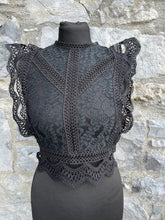 Load image into Gallery viewer, Black lace top uk 6-8
