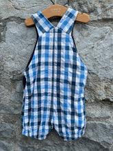 Load image into Gallery viewer, Blue&amp;navy check dungarees   3-6m (62-68cm)
