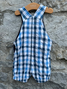 Blue&navy check dungarees   3-6m (62-68cm)