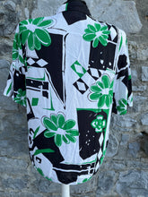 Load image into Gallery viewer, 80s green flowers shirt uk 12
