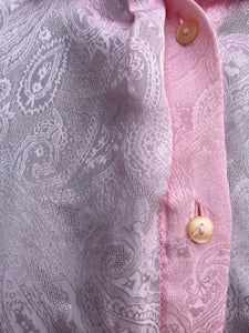 80s pink paisley blouse uk 14-16