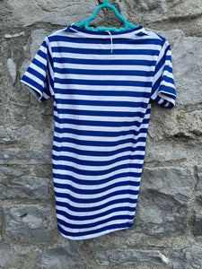 Blue stripy t-shirt   8y (128cm)