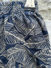 Load image into Gallery viewer, Palm leaves navy shorts  9-12m (74-80cm)
