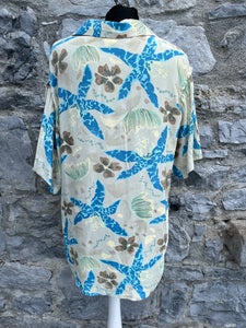 80s blue starfish shirt M/L