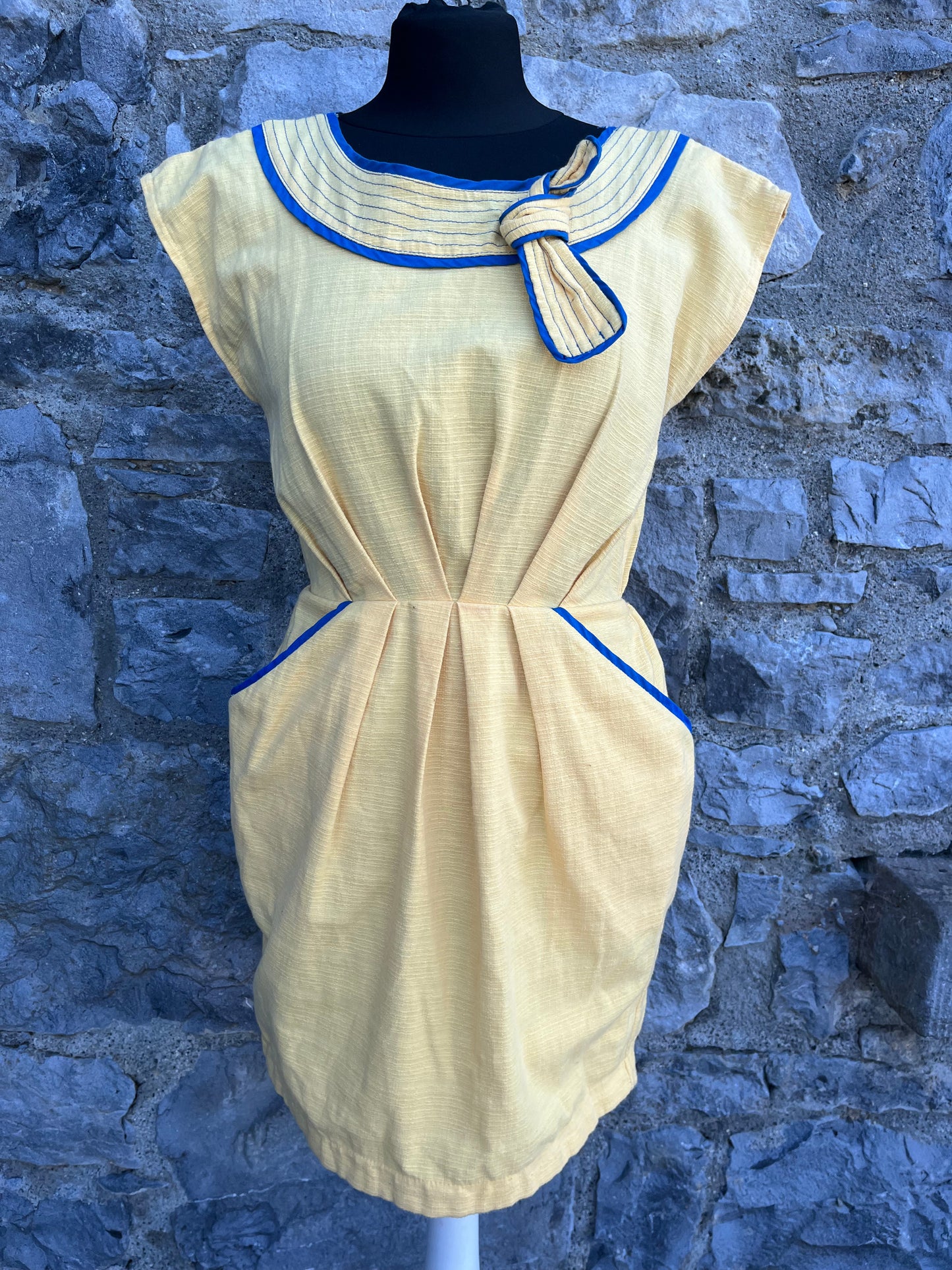 80s yellow dress uk 8