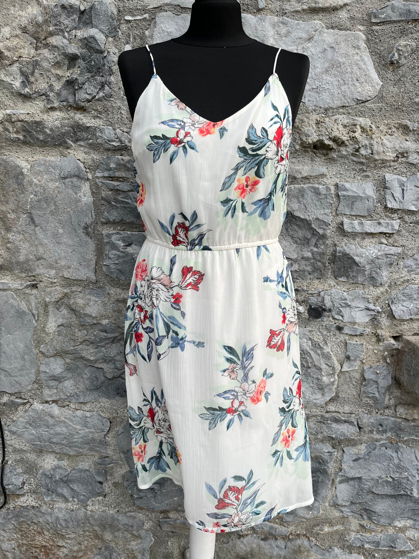 Floral white dress uk 10-12