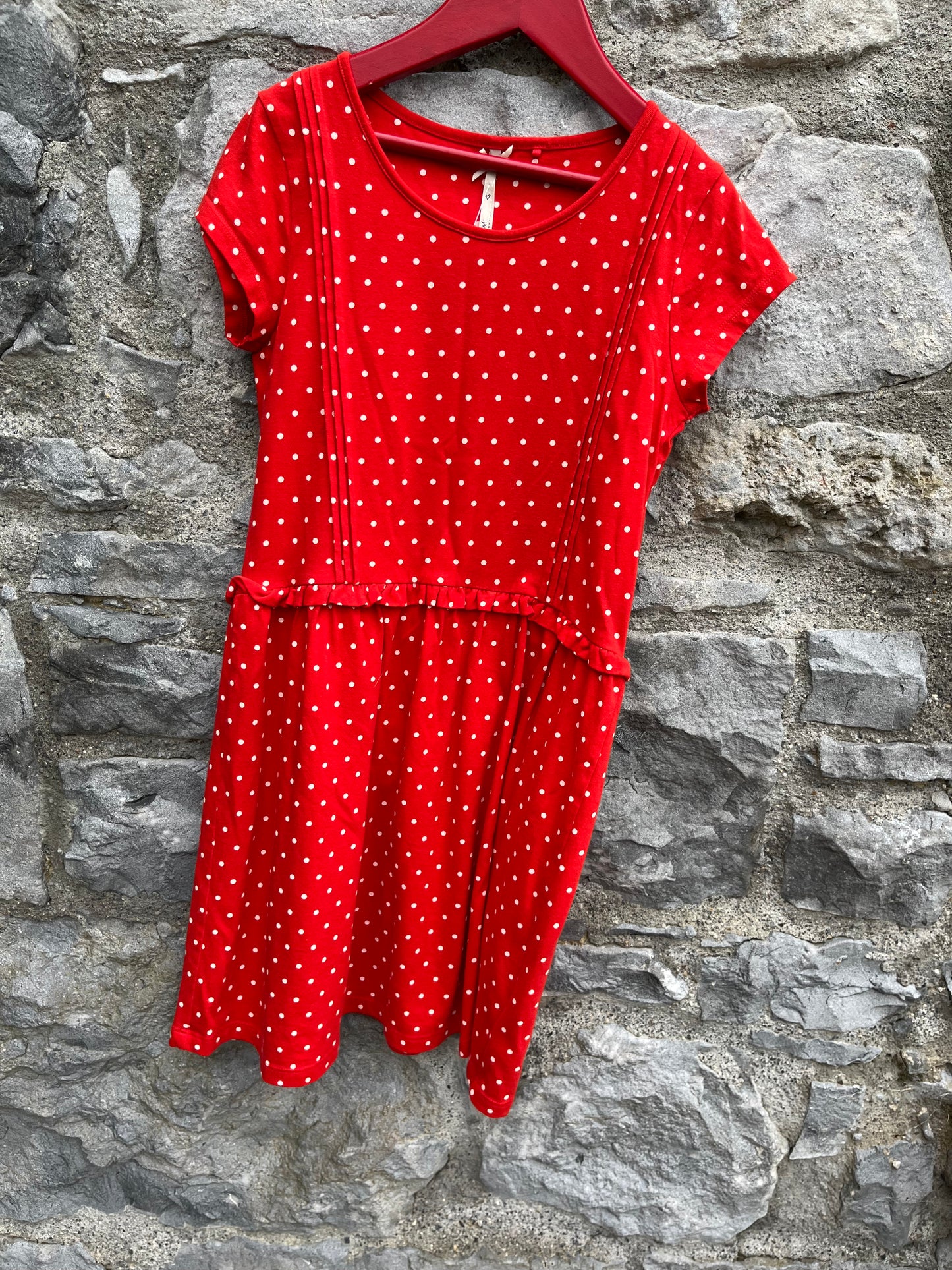 Red polka dots dress  10y (140cm)