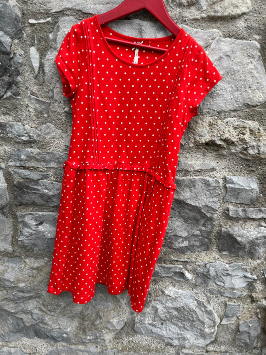 Red polka dots dress  10y (140cm)