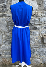 Load image into Gallery viewer, 80s Blue&amp;white dress uk 10-12

