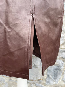 Y2K Brown PVC skirt uk 10-12