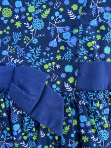 Blue floral dress   5-6y (110-116cm)