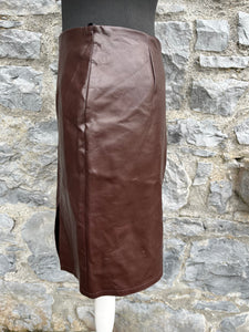 Y2K Brown PVC skirt uk 10-12