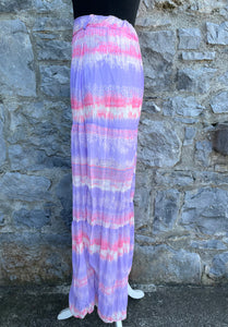 90s purple stripy maxi skirt uk 6-10