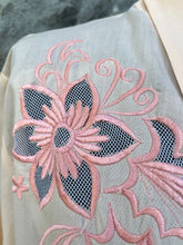 Load image into Gallery viewer, 90s peach embroidered blouse uk 10-12
