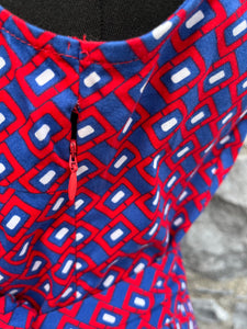 Blue&red geometric dress uk 10-12