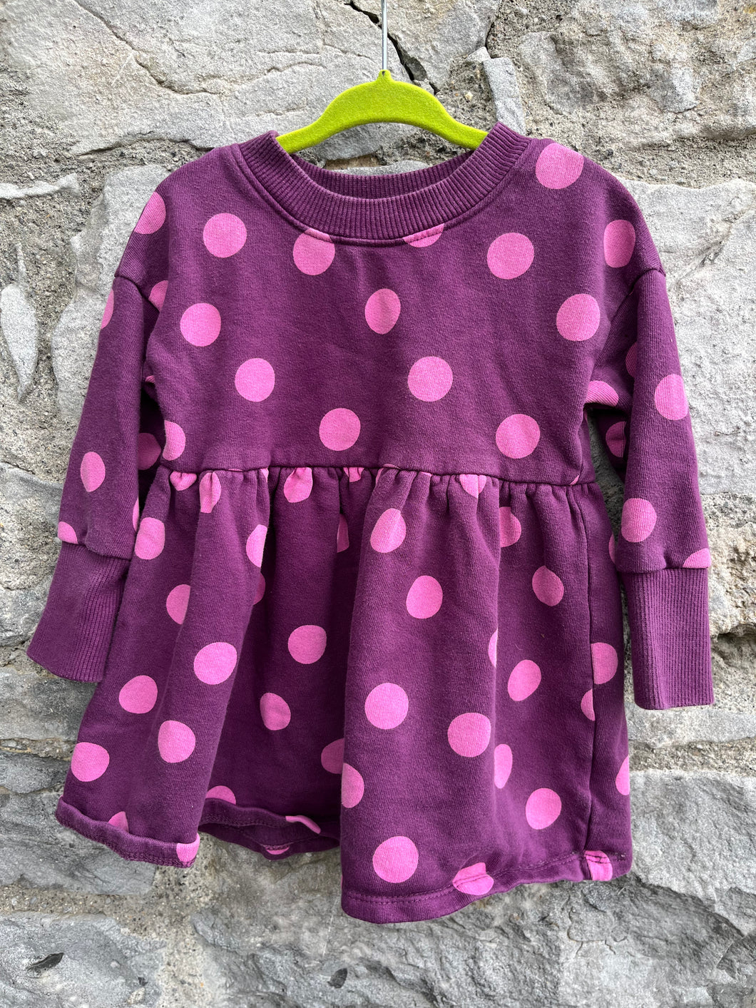 Purple dots dress  12-18m (80-86cm)