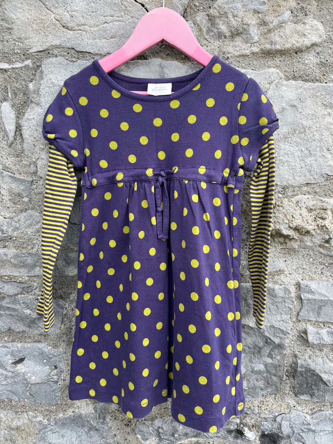 MB Purple polka dots&stripes dress  5-6y (110-116cm)