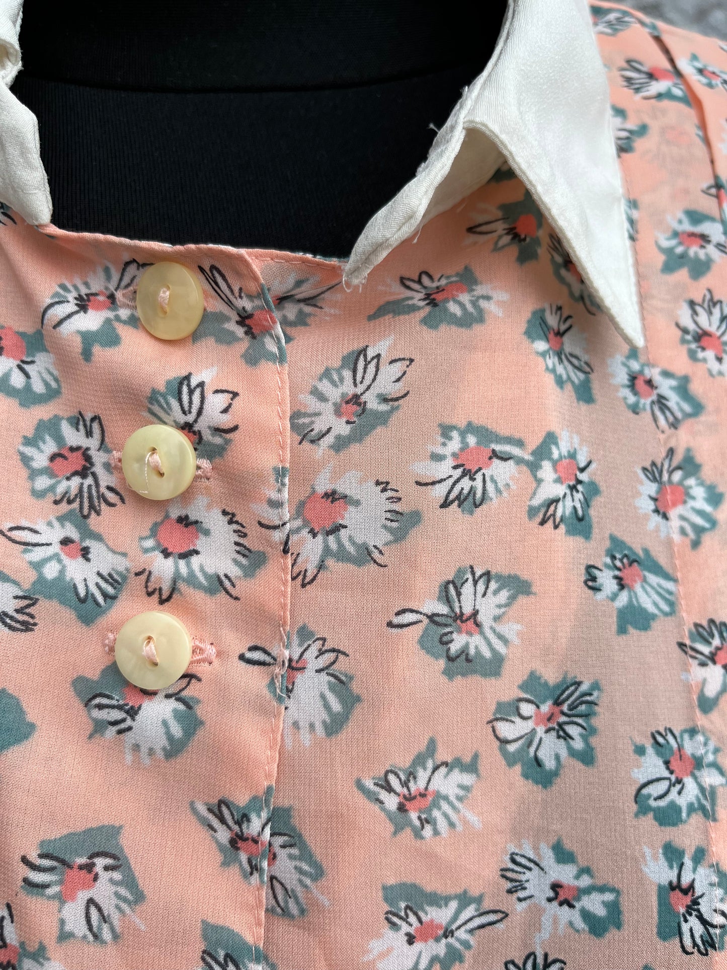 90s peach floral blouse uk 12-14