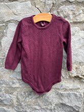 Load image into Gallery viewer, Maroon knitted pointelle vest  9-12m (74-80cm)

