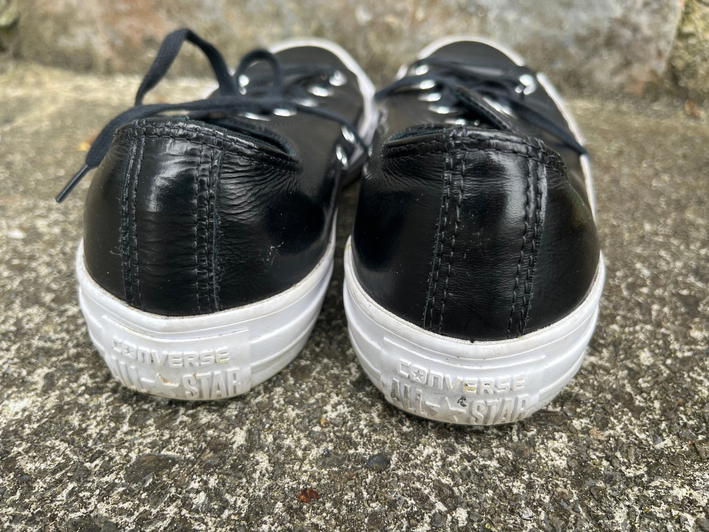 Black leather converse   uk 3.5 (eu 36.5)