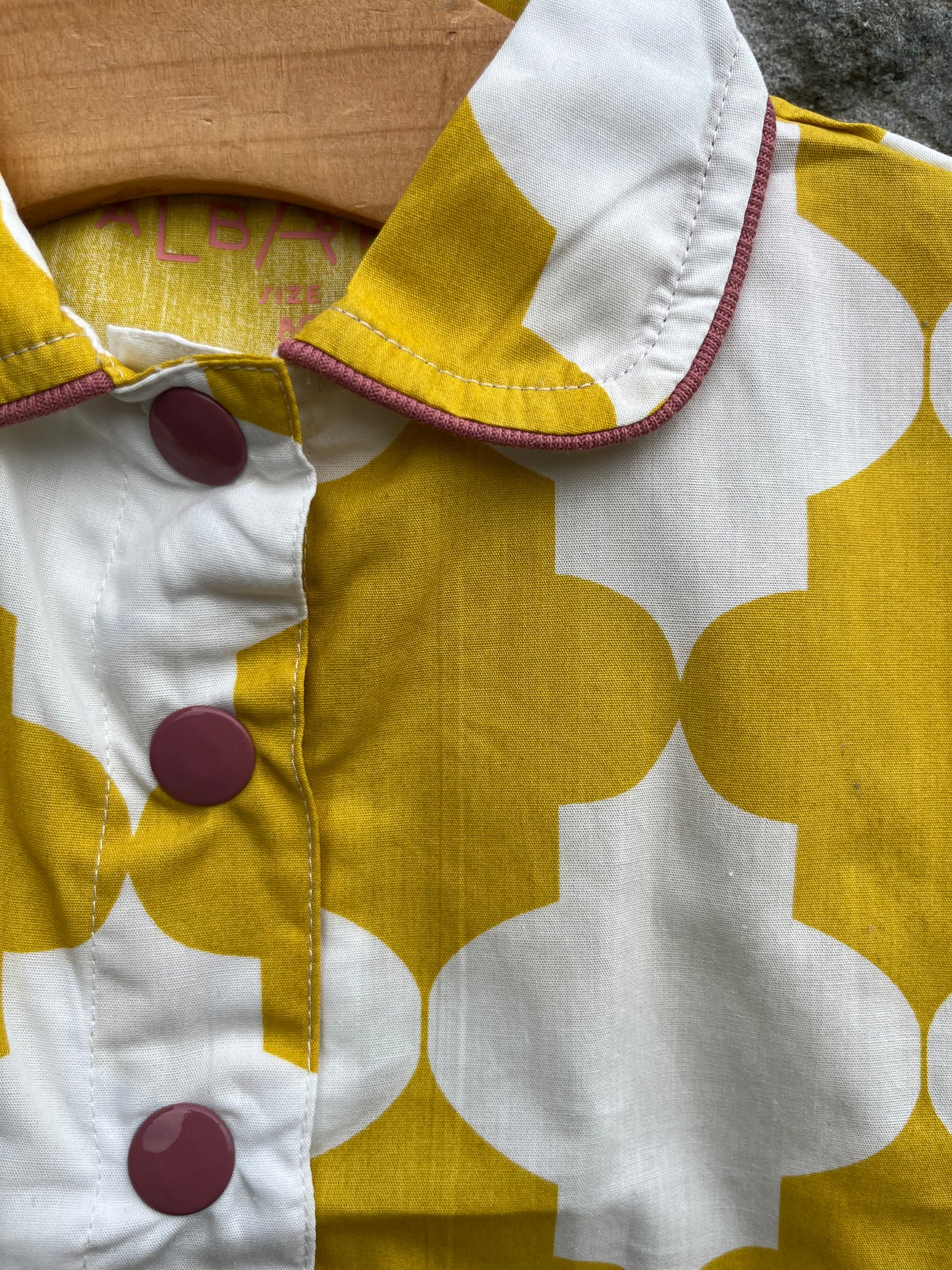 Mustard pattern oversize shirt  12m (80cm)