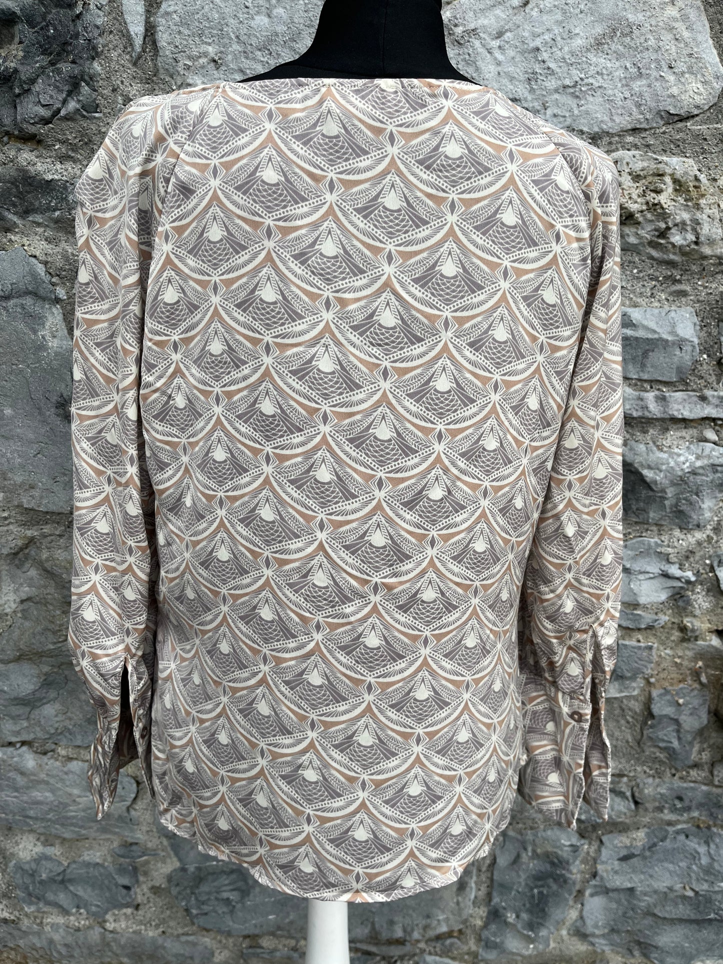 Beige patterned top uk 10-12