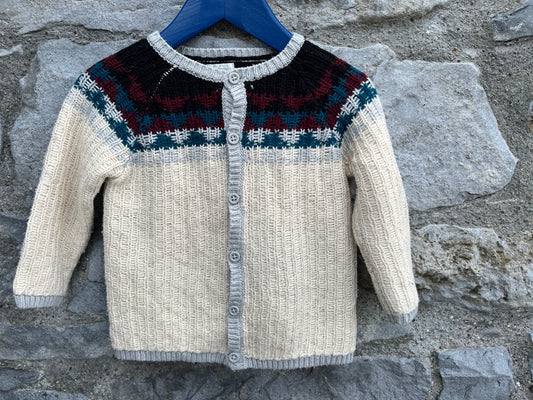 Nordic style beige cardigan  12-18m (80-86cm)