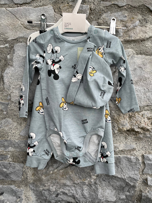 Mickey Mouse grey set  6-9m (68-74cm)